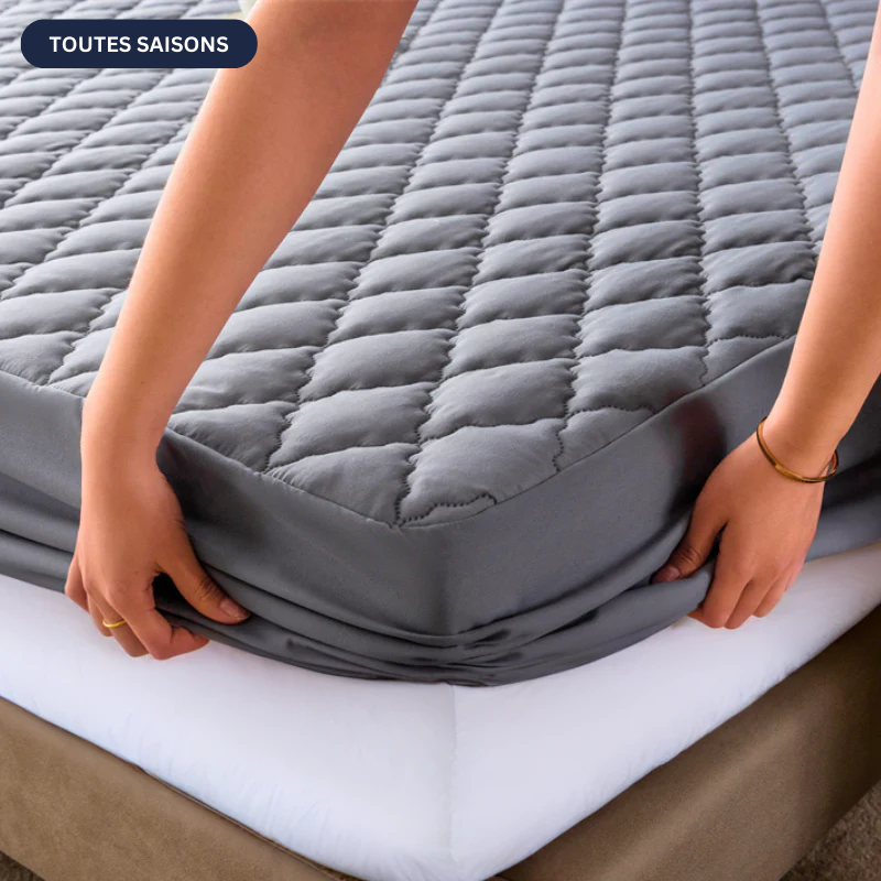 Dicoal Lot De 2 Housses De Protection Matelas 160x200 Cm - Imperméable Anti-Acariens - Noir