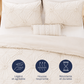 Housse de couette beige légère respirante et résistante avec taies assorties